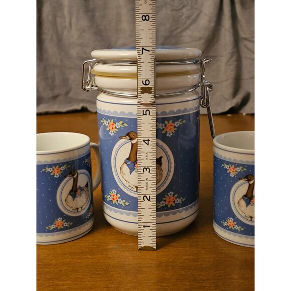 Vintage George Good By Fabrizio Canister & 2 Cups With Goose 1985 Japan (gg294) - Picture 6 of 6